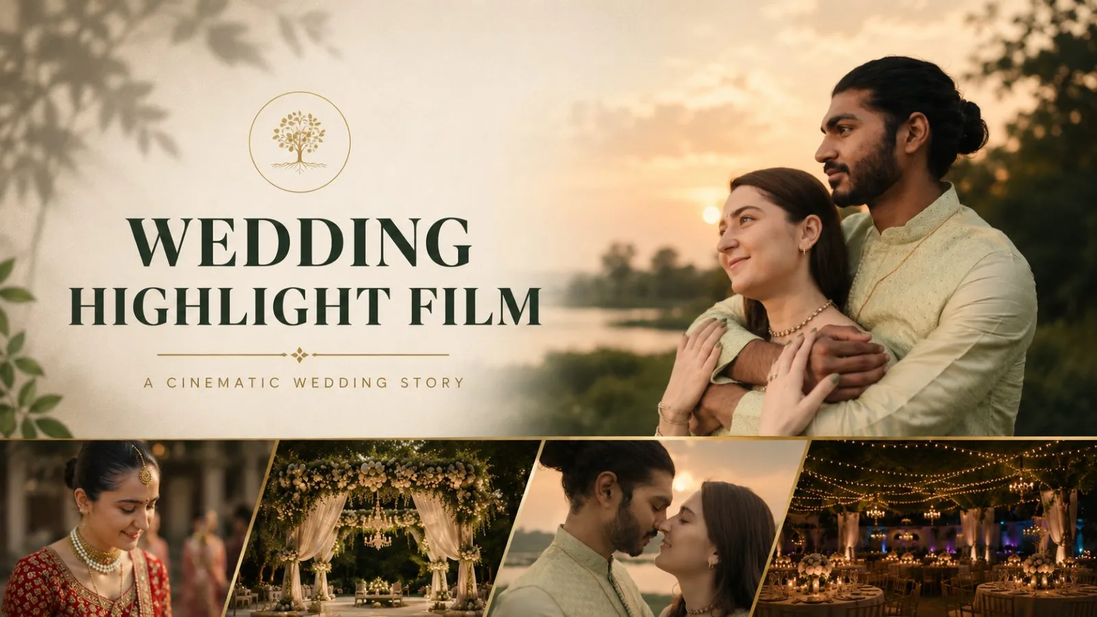 Title card for the wedding highlight film edited by Rehaan Khan